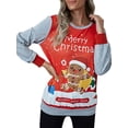 thumbnail image 1 of DYMADE Chandail en Molleton de Noël Laid à Manches Longues pour Femmes Blouse de Noël, 1 of 7