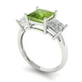 thumbnail image 2 of 2.5 ct Princess Cut Natural Peridot Three-Stone Engagement Ring for Women in 18K White Gold, 2 of 5