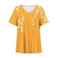 thumbnail image 4 of Blusas de Manga Corta para las Mujeres con Cuello en V Impreso Suéter Casual Top, Blusas para las Mujeres Casual, 4 of 4