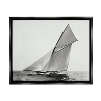Stupell Industries Majestic Ship Photography Transportation Photography Black Floater Framed Canvas Art Print Wall Art, 21 x 17