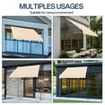 thumbnail image 4 of Ktaxon 6.6 x 3.9 Ft Retractable Patio Awning, Adjustable Polyester UV50 Sun Shade Shelter,  Water-Resistant and No Drilling Required Awning Canopy  for Deck, Balcony - Kachi, 4 of 10