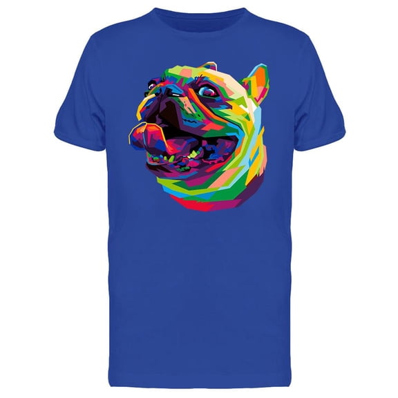 Colorful Pug Portrait T-Shirt Men -Image by Shutterstock, Male Large