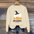 thumbnail image 4 of Ghost Pumpkin Halloween Sweatshirts for Women Long Sleeve Crewneck Happy Halloween Graphic Sweatshirt Pullover Tops, 4 of 5