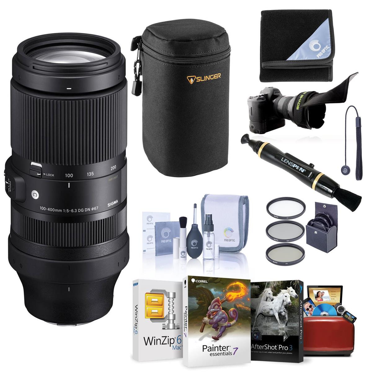 Sigma 100 400mm F 5 6 3 Dg Dn Os Contemporary Lens For Sony E Bundle With Free Accessories Mac Software Suite Walmart Com Walmart Com