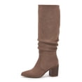 thumbnail image 2 of Ladies' pointed-toe mid-heeled knee-length boots with side zippers, 2 of 3