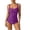 Purple, variant on Womens One Piece Swimsuits Halter Open Back Solid Color High Waisted Swimsuits Summer Vacation Comfy Bathing Suits
