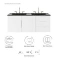 thumbnail image 4 of Double Sink Vanity Cabinet, Black White, Ceramic, Melamine, Modern Contemporary, Hotel Bedroom Bathroom Master Suite Guest, 4 of 9