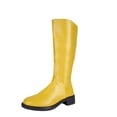 thumbnail image 3 of Willtoo Knee High Boots for Women , Round Toe Low Block Heel Fashion Boots, Smooth Upper Bright Color Boots Side Zipper Non Slip Casual Walking Shoes, 3 of 6