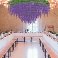 thumbnail image 5 of 12 Pcs Artificial Wisteria Flowers Fake String Silk Vine Garland Hanging Plant for Party Wedding Home Room Garden Outdoor Wall Backdrop Arch Floral Decor (Purple), 5 of 7