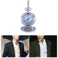 thumbnail image 5 of Reloj de bolsillo para hombre con caja de acero inoxidable, esfera blanca, números arábigos y cadena., 5 of 5