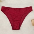thumbnail image 2 of WULMLEO Women Underwear Pure Silk Briefs Panties 1 Pairs Lace String Soft Smooth Healthy Bikini Classic Underpants Wine S, 2 of 3