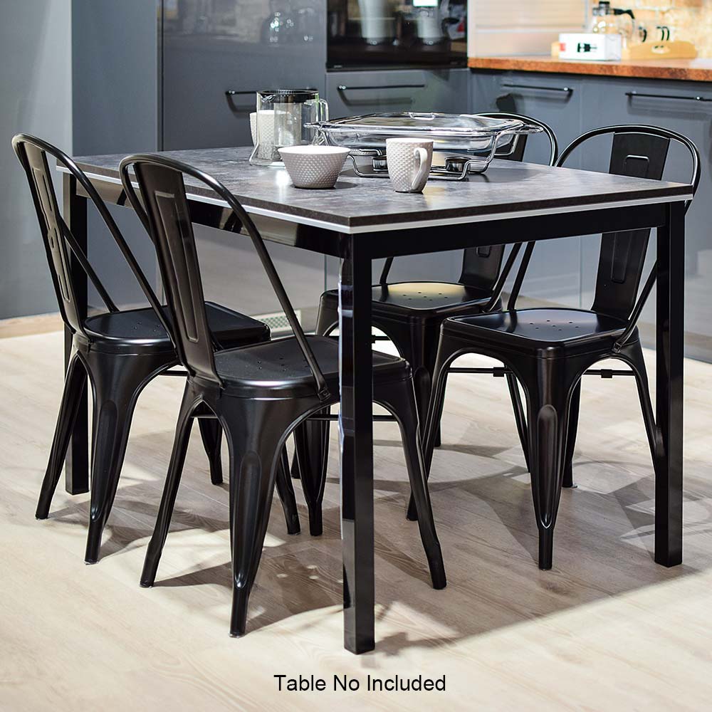 Metal Dining Side Chairs Set of 4 Glossy Stackable Modern Dining Room Set Stools