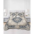 thumbnail image 3 of Navy Blue Boho Queen Size Down Alternative Comforter, Lightweight Comforter Quilt Bedding Set with Pillow Shams Retro Southwestern Ethnic Geometric All Seasons Bed Comforter Duvet Insert 90"x96", 3 of 7