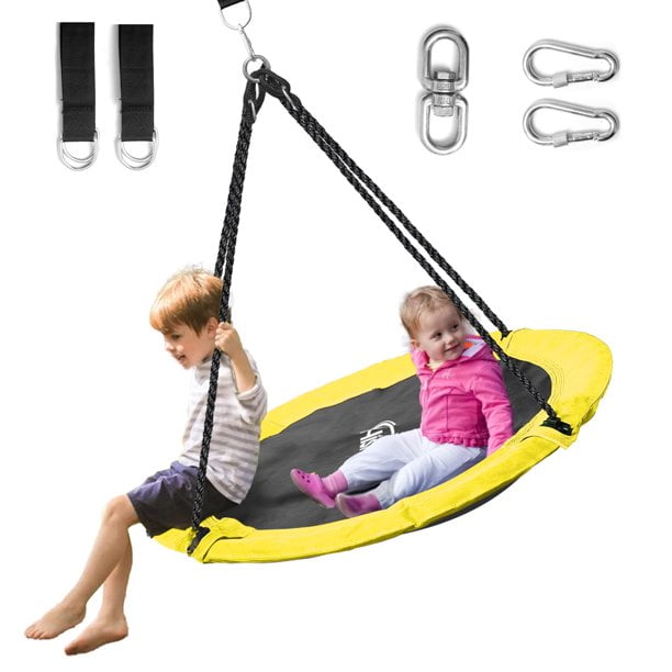 Details about   Large 40" Child Outdoor Tree Swing Flying Seat Mat 700lbs For Multiple Kids Fun 