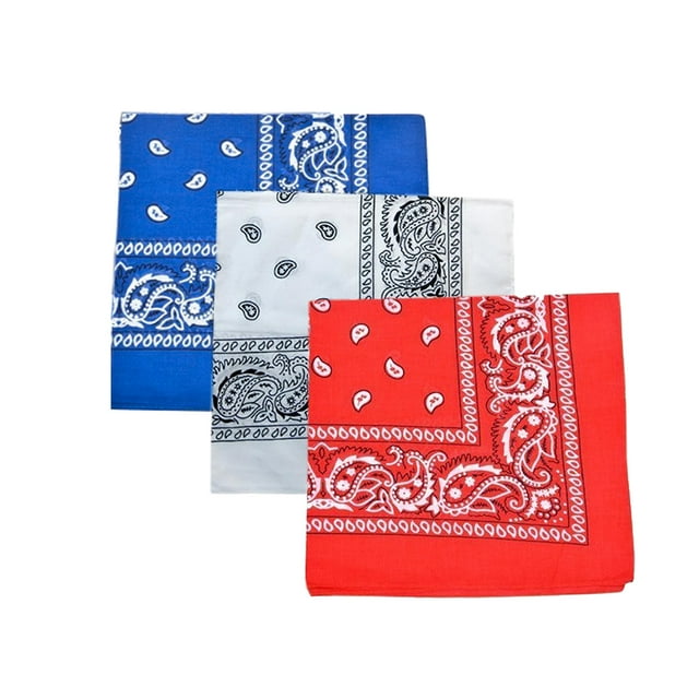 Mechaly Paisley Bandanas 100 % Coton Double Face - Lot de 12 - une Douzaine (Rouge)