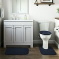 thumbnail image 2 of Garland Rug Gramercy Washable Bath Rug Set, 3 Piece (20"x34", Contour Rug, & Toilet Lid) Navy, 2 of 8