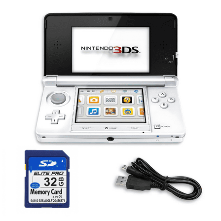 Restored Nintendo 3DS Game Console with RetroFam 32GB SD, Ice White (Refurbished)