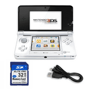 Restored Nintendo 3DS Game Console with Super Mario Character Group, 1 GB Data Storage, Ice White