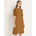 thumbnail image 3 of Moomaya Solid Tiered Dress For Women, Short Sleeve Chiffon Swing Dress, 3 of 8