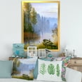 thumbnail image 3 of Designart 'The Bank Of The Lake With The Boat' Traditional Framed Art Print, 3 of 4