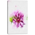 thumbnail image 2 of Purple Flower with Green Leaves - Floral Canvas Art Print, 2 of 3