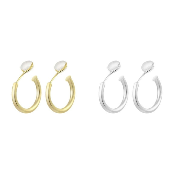 Weerihhol Clip On Earrings For Women Gold Plated Non Pierced Hoop Clip On Hoops For Non Pierced Ears Gold And 2PCS Rose Hoop Earrings for Women