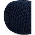 thumbnail image 3 of BirdRock Home Round Pouf Foot Stool Ottoman - Navy, 3 of 7