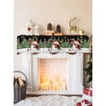 thumbnail image 2 of Black Red Snowman Christmas Mantel Scarf Fireplace Decorations for Living Room, Xmas Tree Snowflake Winter Fireplace Mantel Scarf Cover Runner for Halloween/Thanksgiving/Christmas Decor 70"x17", 2 of 6