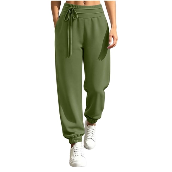 Vixolx Womens Baggy Sweatpants Casual Joggers with Pokets Solid Color Pants with Decorative Drawstring Workout Gym Trousers
