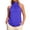 Blue, variant on Womens Tops Summer High Neck Solid Color Sleeveless Casual Fashionable Shirt Dark Gray Size 2Xl