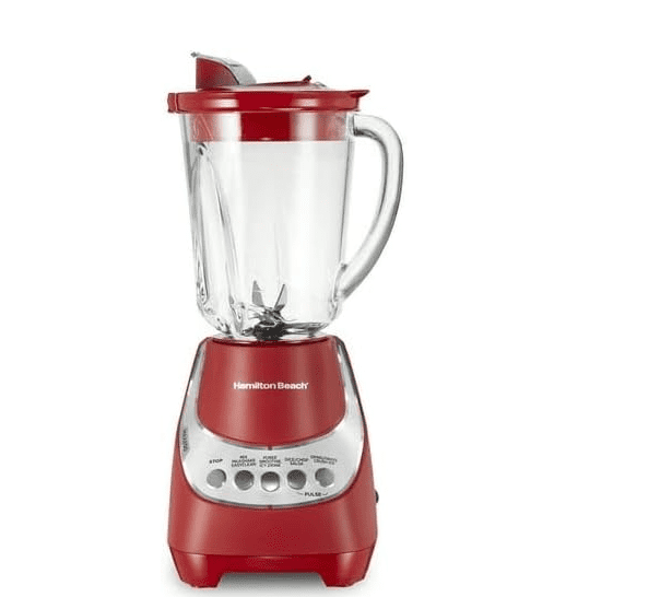 Quiet Blender, 48 oz. Glass Jar, 12 Blending Functions, Red, 53531F,ICE-CRUSHING POWER WITH STAINLESS STEEL ICE SABRE BLADES AND 800 WATTS