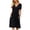 black, variant on Pretty Comy Women's V-neck Short Sleeve Loose Pocket Solid Color  Mid Dress