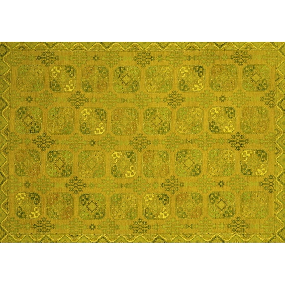 Ahgly Company Indoor Rectangle Oriental Yellow Traditional Area Rugs, 5' x 8'