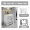 thumbnail image 4 of 36" White Freestanding Bath Vanity with Open Shelf Sink Base Cabinet Without Top, 4 of 8