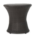 thumbnail image 5 of Barrel Side Table, Hourglass Water Hyacinth Wicker Table, Outdoor Wicker Accent Table, Handwoven Water Hyacinth Barrel Wicker Side Table for Outdoor Indoor Decor, 5 of 9