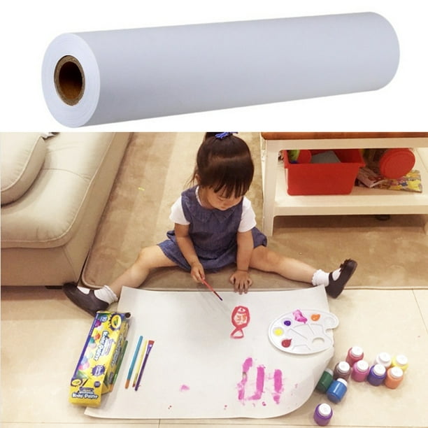 Papier à dessin blanc recyclable pour enfants, rouleau de papier liatif,  artisanat d'art pour emballage, peinture, coloriage, bricolage,  interconnexion, 10 m, 20 m, 30m