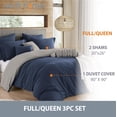 thumbnail image 4 of Swift Home 3PC Reversible Lightweight Duvet Cover & Sham Set, Navy/Graphite, Full/Queen, 4 of 6