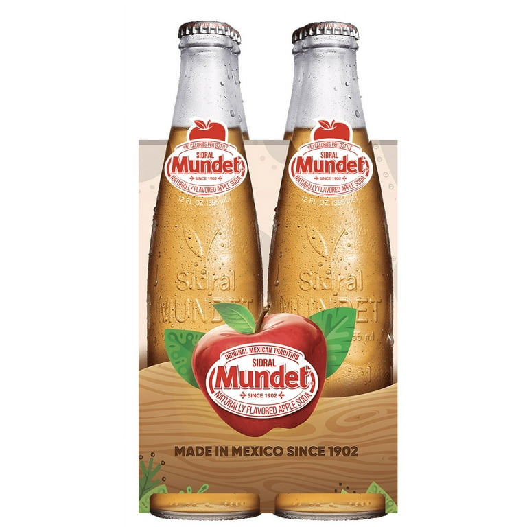 2 pack) Sidral Mundet Apple Soda, 12 fl oz (355ml) Glass Bottle, 4