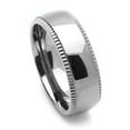 thumbnail image 2 of 7MM Comfort Fit Titanium Wedding Band Milgrain Edges Classic Domed Ring (Size 7 to 14), 2 of 2