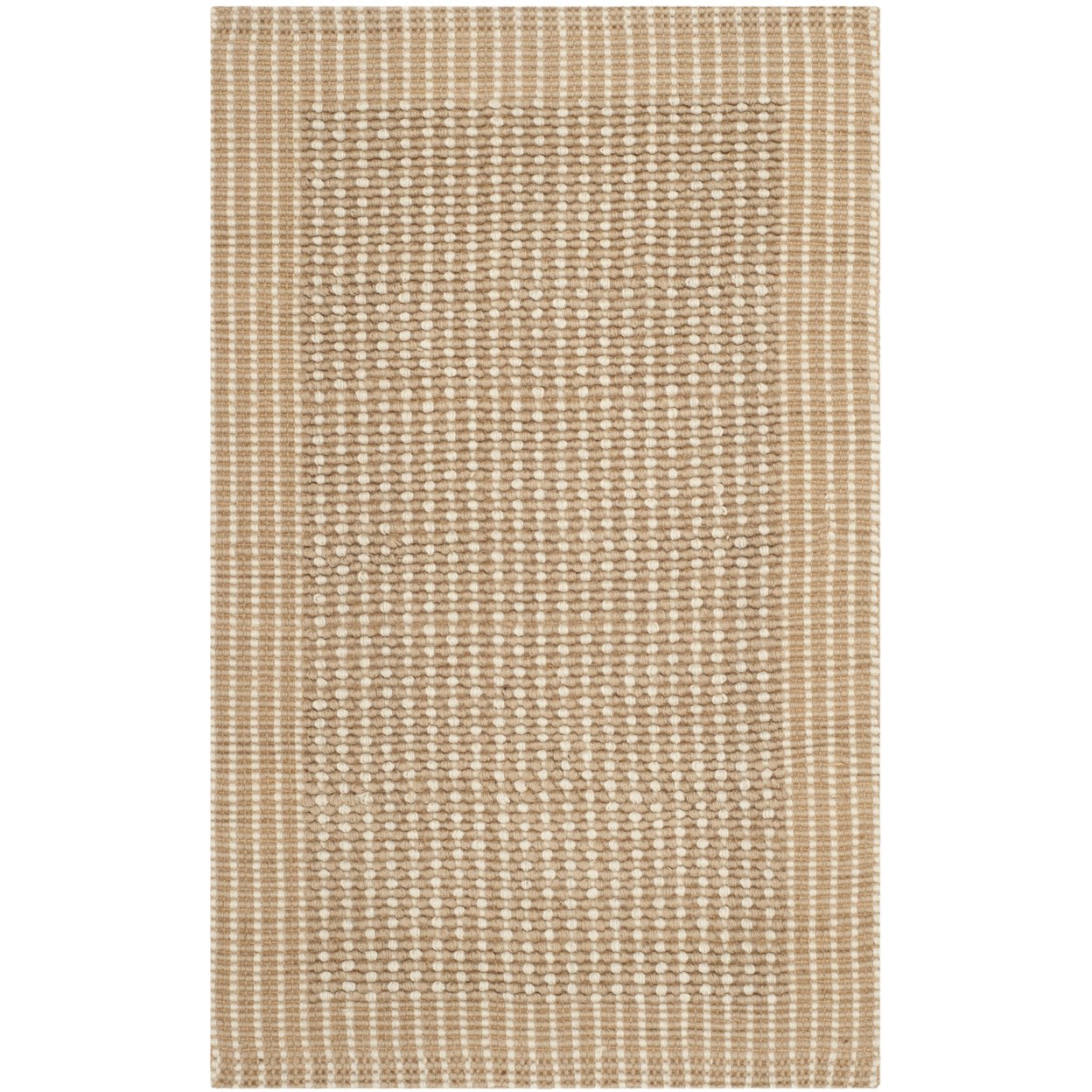 SAFAVIEH Natural Fiber Langston Geometric Jute Area Rug, Ivory/Beige, 2'6" x 4'