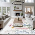 thumbnail image 3 of 5'x8' Area Rugs, Spring Floral Indoor Outdoor Area Rug for Living Room Bedroom, Summer Wild Flower Botanical Pastoral Washable Bathroom Rugs Kitchen Floor Carpet Mats Home Decor Aesthetic, 3 of 8