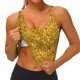 thumbnail image 3 of Balery Gold Glitter Sujetadores deportivos con espalda cruzada para mujer, acolchados, sin costuras, de alto impacto, ideales para yoga, gimnasio, entrenamiento y fitness.-X-Large, 3 of 8