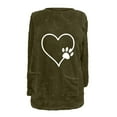 thumbnail image 5 of Aboser Womens Oversized Sherpa Pullover Fuzzy Fleece Heart Print Loungewear Casual Long Sleeve Sweatshirt Fall 2026 Cute Tops Warm Plush Long Shirts with Pockets, 5 of 5
