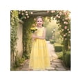 thumbnail image 4 of Sunny Fashion Girls Dress Retro Yellow Maxi Lace Beach Halter Strap Formal Celebrations Special 10 Years, 4 of 7