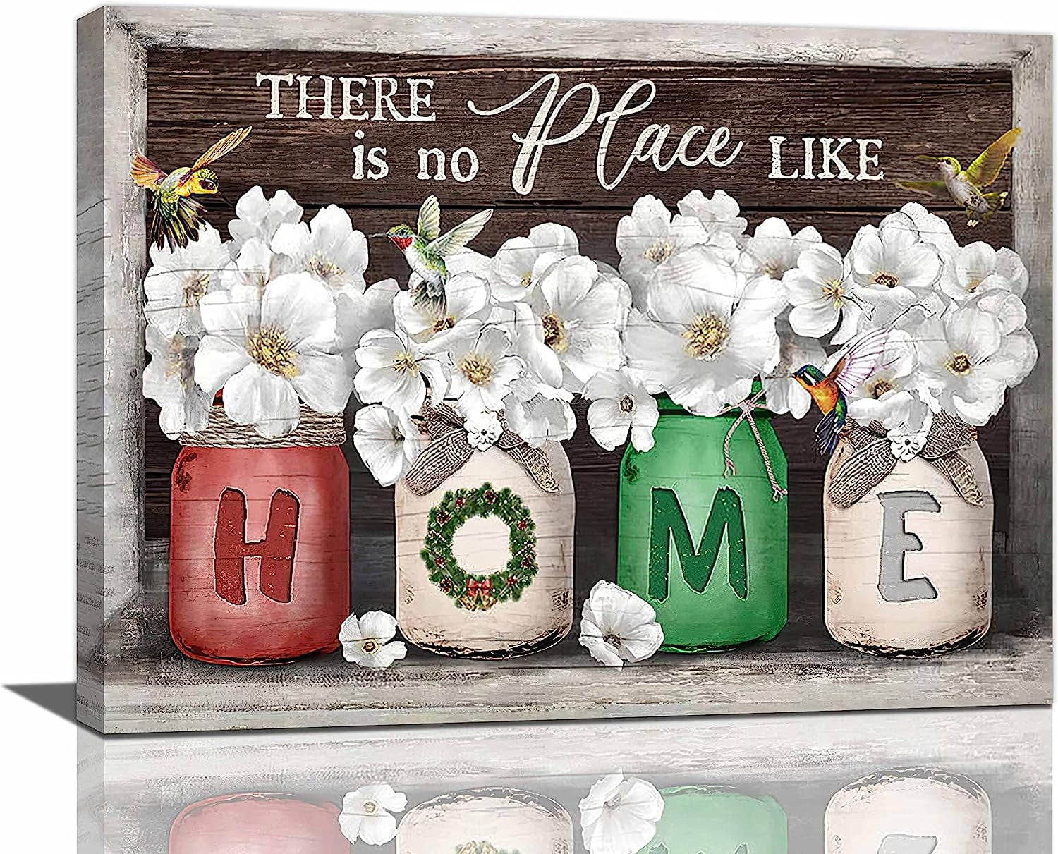 Farmhouse Flower Wall Art Rustic Floral Picture Wall Decor Country