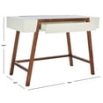 thumbnail image 3 of SAFAVIEH Marwood Modern Style Rectangle Desk, White/Walnut (42 in. W x 20 in. D x 30 in. H), 3 of 13