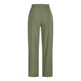 thumbnail image 5 of OSFVNOXV Cotton Linen Pants for Women Summer Casual Sleep Pants Elastic Waist Wide-Leg Lounge Trouser, 5 of 9