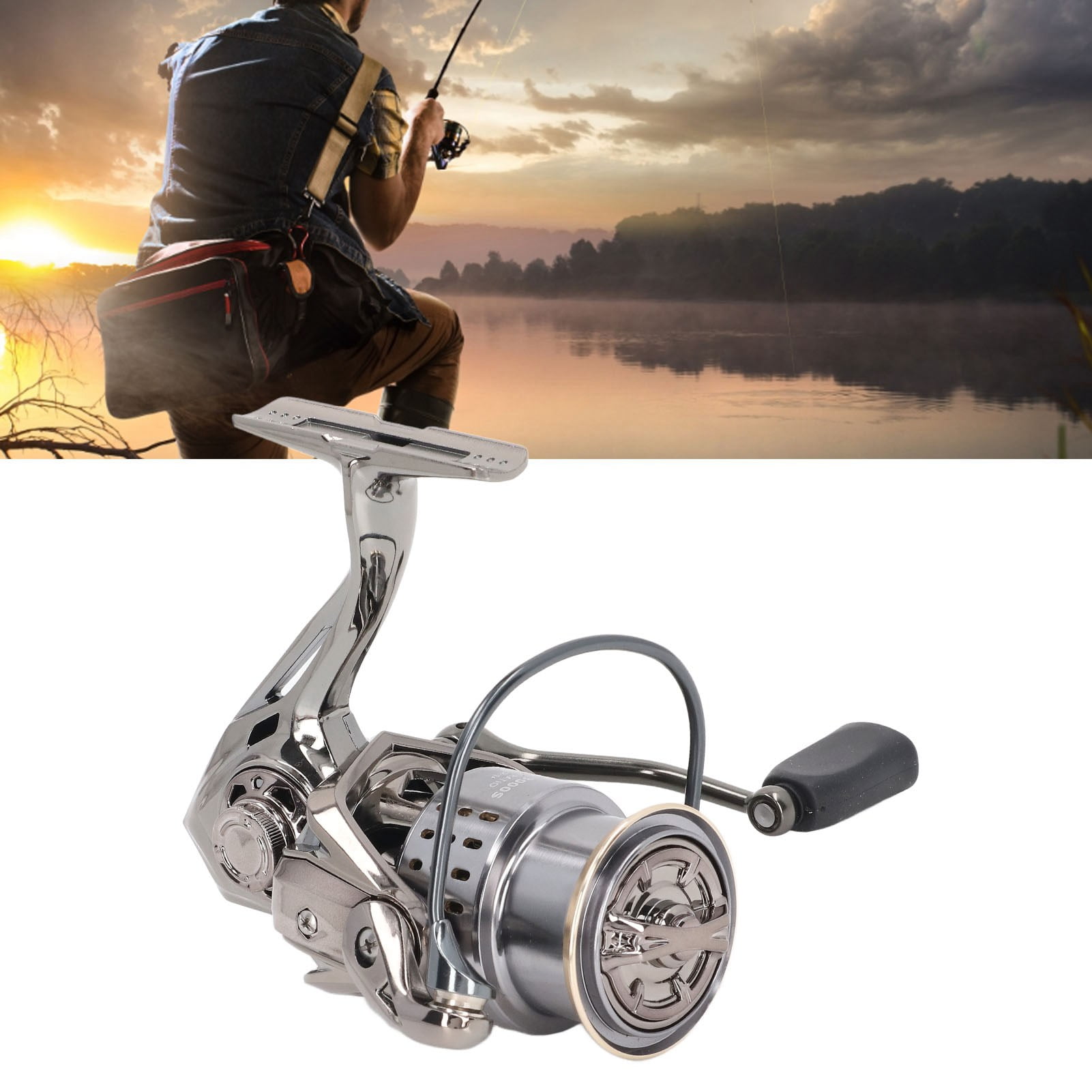 YAHHU 5.2:1 Spinning Fishing Reel Ambidextrous Metal Body Chamfer Outlet for Sea Carp Freshwater Saltwater Fishing Long Casting Reel 3000 Series Premium Lightweight Design