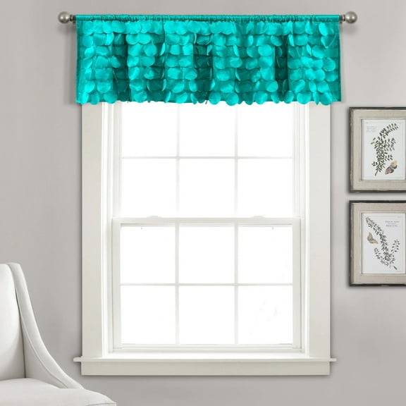 Lush Decor Gigi 14" x 70" Textured Turquoise 1.5" Rod Pocket Single Valance
