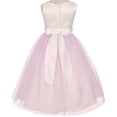 thumbnail image 3 of Flower Girl Dress Ivory Satin Bodice Illusion Material Belt for Little Girl Mint 4 MBK.343, 3 of 3